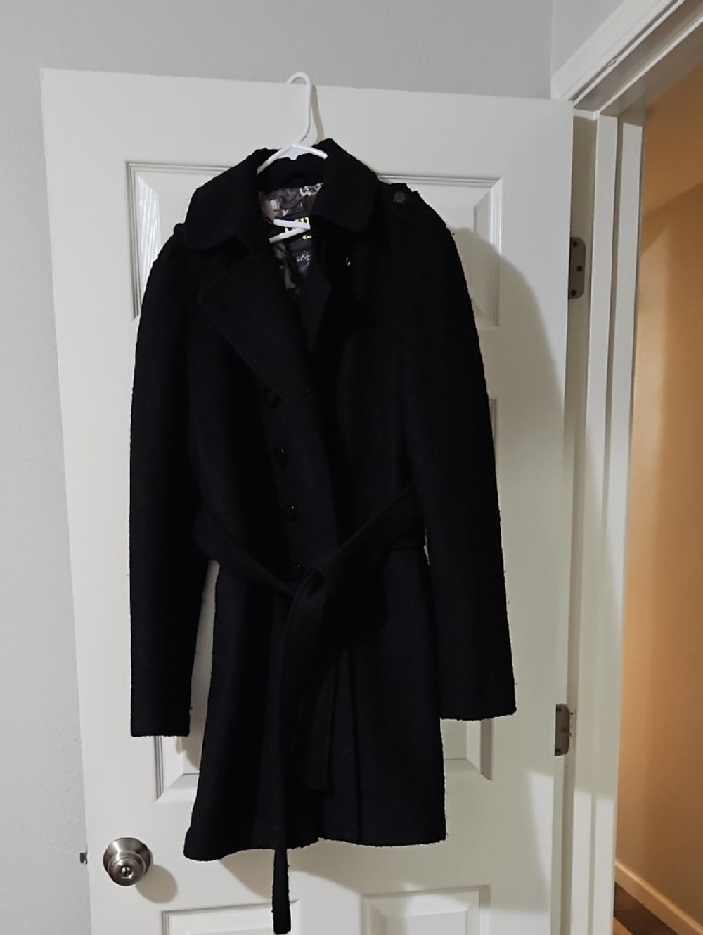 Guess Black Women's Belted Trench Coat